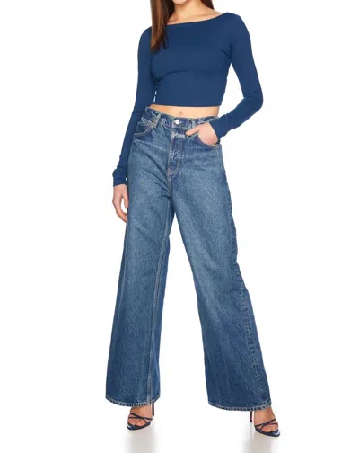Susana Monaco Scoop Back Crop Top In Stratus In Multi