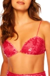 Susana Monaco Sequin Bikini Top In Red