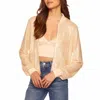 Susana Monaco Sequin Bomber Jacket In Belgian Creme In Multi
