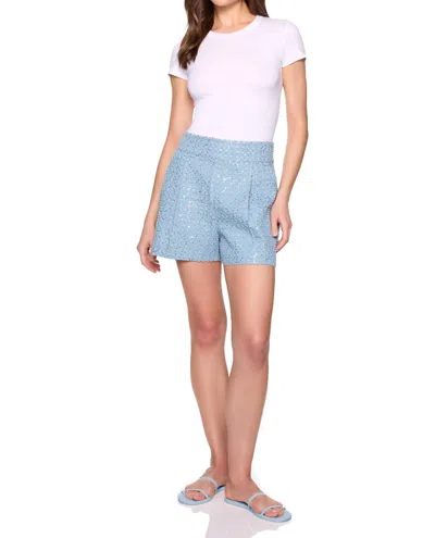 Susana Monaco Sequin Denim Shorts In Light Wash Sequin In Blue