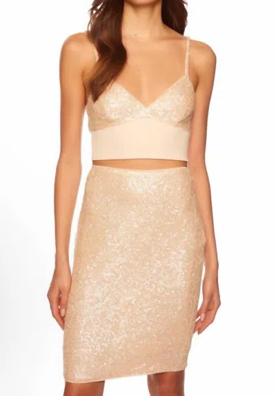 Susana Monaco Sequin High Waist Pencil Skirt - Plus In Belgian Creme In Gold
