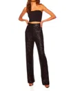 Susana Monaco Sequin High Waist Wide Leg Pant - Plus In Black In Black