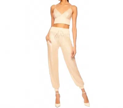 Susana Monaco Sequin Jogger Pants In Belgian Creme In Neutral