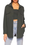 Susana Monaco Shirt Jacket In Hunter Green