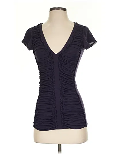 Pre-owned Susana Monaco Short Sleeve Top Black Sweetheart Neckline Tops
