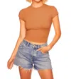 Susana Monaco Short Sleeve Top In Caramel In Brown