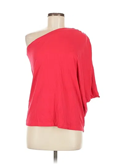 Pre-owned Susana Monaco Short Sleeve Top Red One Shoulder Neckline Tops