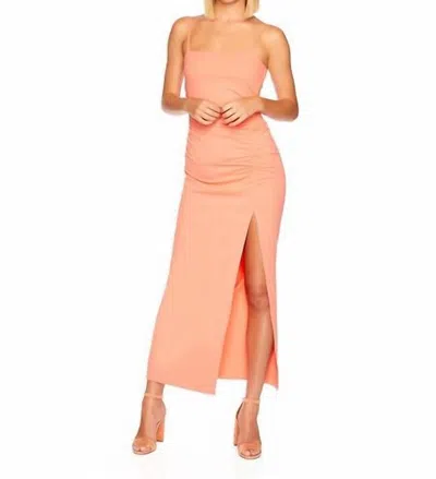 Susana Monaco Side Slit Maxi Dress In Bright Coral In Pink