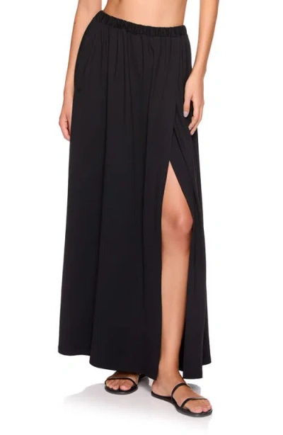 Susana Monaco Side Slit Maxi Skirt In Black