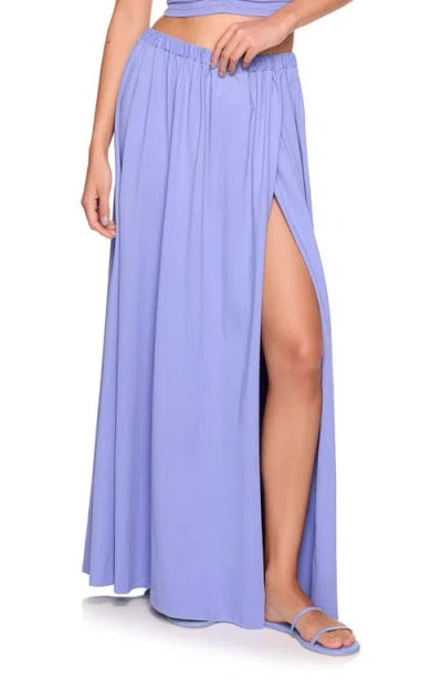 Susana Monaco Side Slit Maxi Skirt In Blue