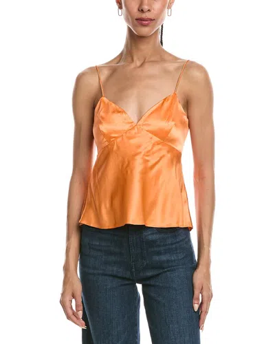 Susana Monaco Silk Tie Back Top In Orange