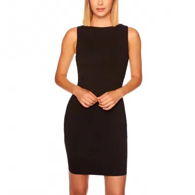 Susana Monaco Sleeveless Boat Neck Mini Dress In Black In Brown