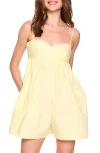 Susana Monaco Sleeveless Cotton Poplin Romper In Yellow