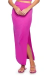 Susana Monaco Solid High Waist Midi Skirt In Supernova