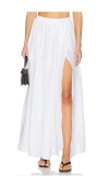 Susana Monaco Solid Linen Wrap Elastic Skirt In Animal Print