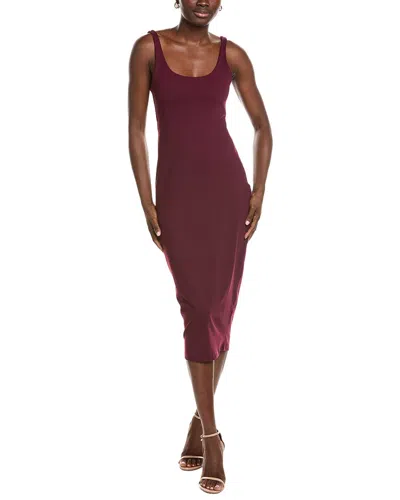 Susana Monaco Solid Midi Dress In Burgundy