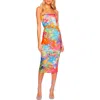 Susana Monaco Viscose Splatter Print Tube Gathered Dress In Multi In Splatter Print