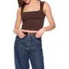 Susana Monaco Square Neck Crop Tank In Java