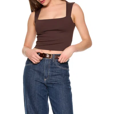 Susana Monaco Square Neck Crop Tank In Java