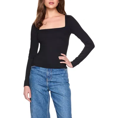Susana Monaco Square Neck Top In Black