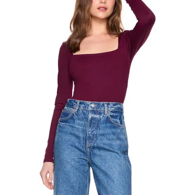 Susana Monaco Square Neck Top In Burgundy