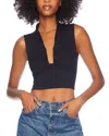 Susana Monaco Wired Sleeveless Crop Top In Black