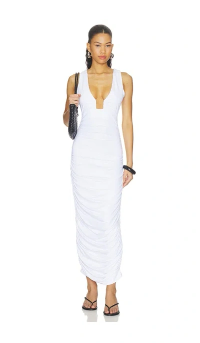 Susana Monaco Square Wire Gathered Tank Dress In White