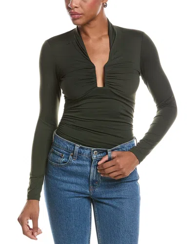 Susana Monaco Square Wire Gathered Top In Green
