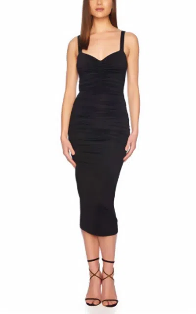 Susana Monaco Strap Gathered Dress In Black