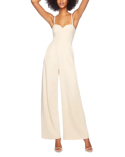 Susana Monaco Strap Sweetheart Jumpsuit In Blanched Almond