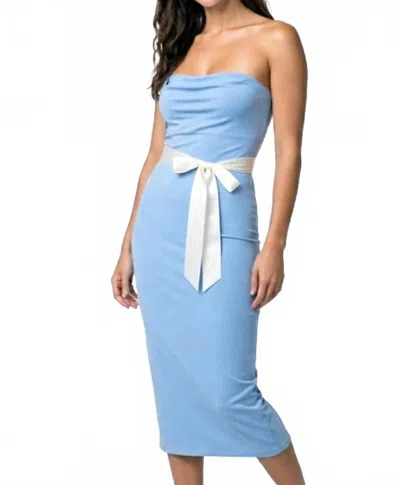 Susana Monaco Strapless Bodycon Dress In Miku In Blue