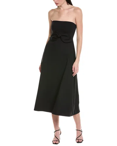 Susana Monaco Strapless Bow Midi Dress In Black