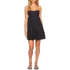 Susana Monaco Strapless Cotton Poplin Babydoll Minidress In Black