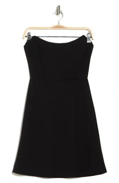 Susana Monaco Strapless Crepe Minidress In Black