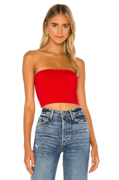 Susana Monaco Strapless Crop Top In Perfect Red