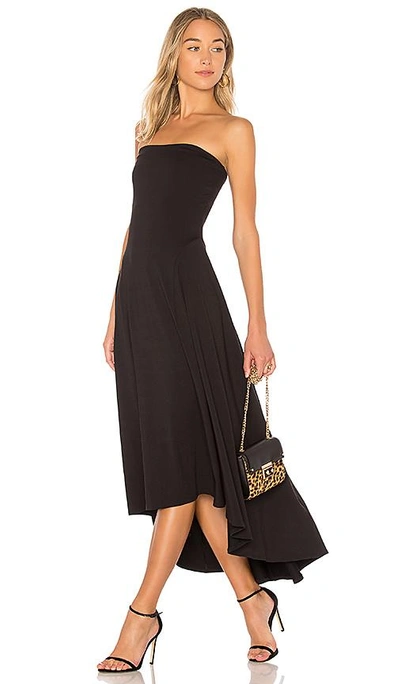 Susana Monaco Strapless Hi Low Dress In Black