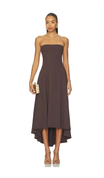 Susana Monaco Strapless High Low Dress In Brown