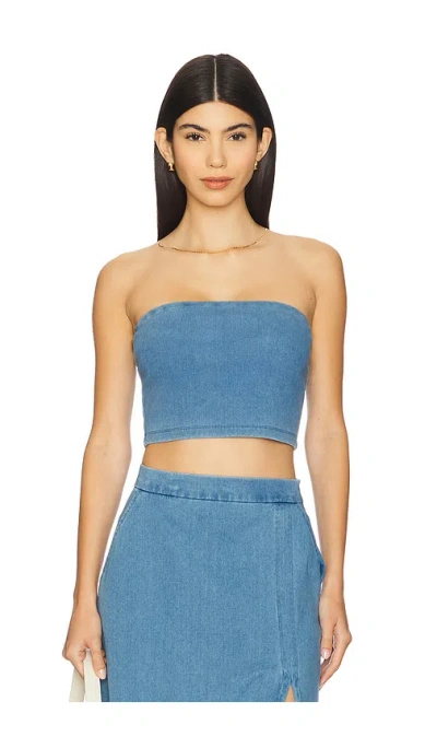Susana Monaco Stretch Denim Tube In Blue