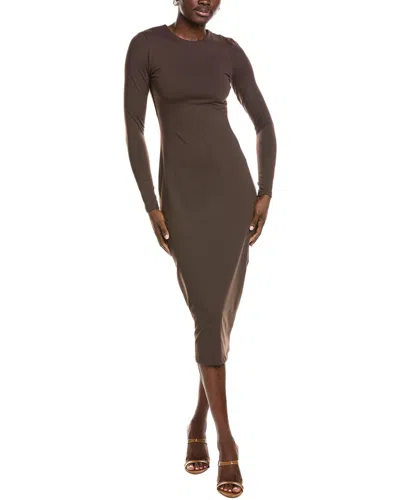 Susana Monaco Stretch Midi Dress In Brown