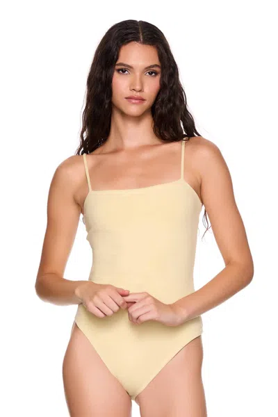 Susana Monaco String Bodysuit In Whipped Cream In Yellow