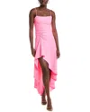 Susana Monaco String Gathered High-low Maxi Dress In Pink