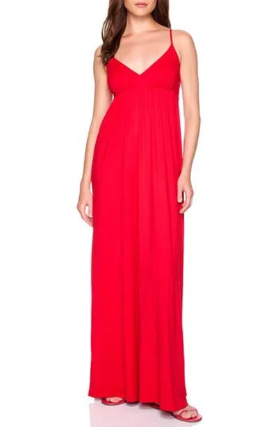 Susana Monaco String Slip Maxi Dress In Red