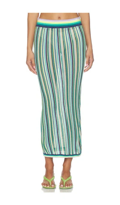 Susana Monaco Stripe Sweater Midi Skirt In Multi