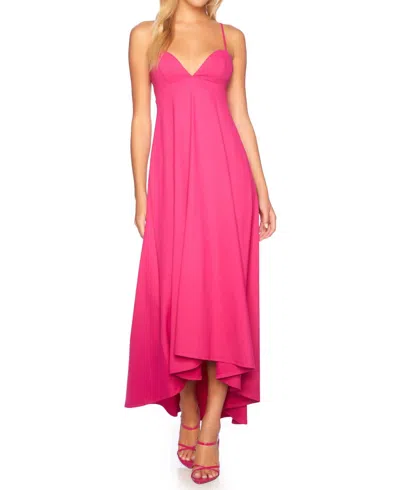 Susana Monaco Sweetheart String High Low Midi Dress In Peony In Pink
