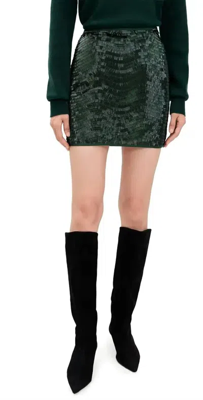 Susana Monaco Swirl Sequin Mini Skirt In Cyprus In Green