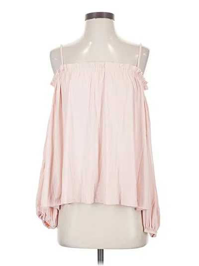 Pre-owned Susana Monaco Tank Top Pink Cold Shoulder Neckline Tops