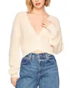 Susana Monaco Deep V-neck Cardigan In Belgian Cream