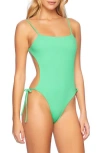 Susana Monaco Tie Back One-piece Monokini Swimsuit In Zing