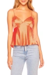 Susana Monaco Tie Back Silk Top In Nectarine