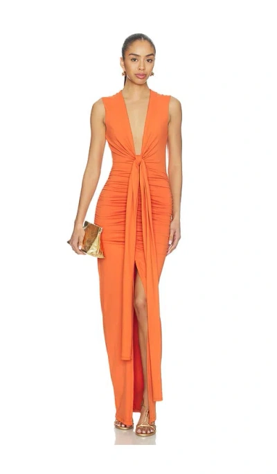 Susana Monaco Tie Front Dress In Orange